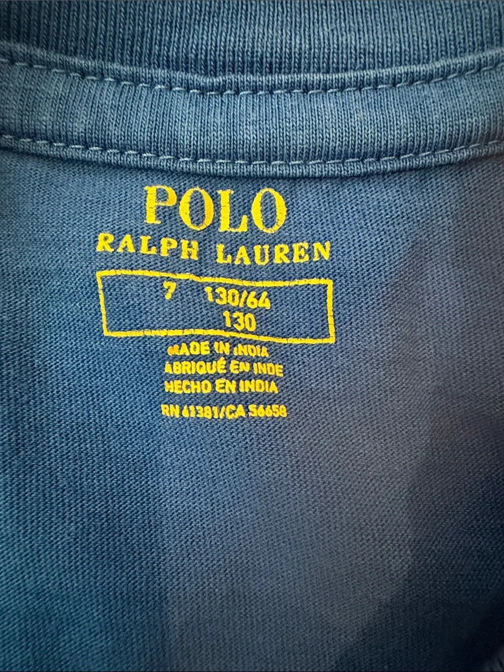 Ralph Lauren Kids Short Sleeve Tee in Royal Blue with Pink Pony